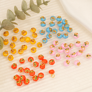 Alluvial Gold Copper Plating Color Retention Lucky Persimmon Persimmon Small Drip Pendant Braided Bracelet Bracelet DIY Ornament Accessories