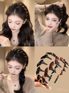 Velvet Wave Hairband Womens New 2025 High Forehead Pressed Hair Headband Face Wash Hair Clip Fringe Headwear Autumn Winter