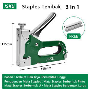 ISKU Staples tembak/Stapler gun 3 in 1 tacker Bisa 3 Jenis Staples - 1 set