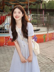 Summer Clothes Matching a Set of Young Dress Korean Style Atmosphere Sense College Gold Style Miu Wear Match Suit Women