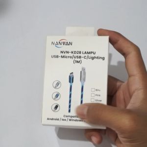 [KN ACC] NANVAN KABEL DATA CHARGER FAST CHARGING MOTIF LAMPU NVN-KD28 FOR MICRO USB / IPHONE / TYPE C