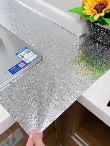 Kitchen Oil-proof Self Adhesive Stickers Anti Fouling High Temperature Waterproof Aluminum Foil Wallpaper Cabinet Contact Papers
