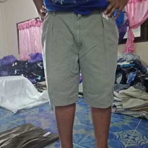 กางเกงขาสั้นกระเป๋าข้าง USA ผ้าเวสปอยท์/มือสอง s04