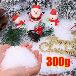 ผงหิมะเทียมขนาด50/300กรัมทำมือเกล็ดหิมะปลอมแบบหนานุ่มอุปกรณ์ประกอบฉากอุปกรณ์ประดับต้นไม้คริสต์มาสฤดูหนาวแบบทำมือ