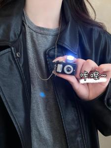 Kaka Flash Camera SLR Necklace for Women Japanese Style Trendy Cool Disco Jumping Long Sweater Chain Hip Hop Personal Accessories Men