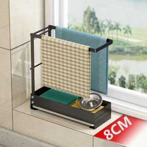 No-Drill Kitchen Sink Disinfection Rack Lazy Storage Shelf Nordic Style Metal Countertop Dishcloth Drying Rack Kitchen Organizer