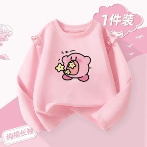 Áo Thun Cotton Dài Tay in Họa Tiết Thời Trang Cho Bé Gái Mùa Xuân Thu Đông Áo Thun Cotton Mềm Mại Thoải Mái Thoáng Khí Cho Trẻ Em