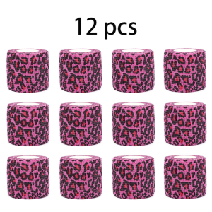 COYOCO Self-Adhesion Bandage Elastic Support – Effortless Fixation All-in-One Comfort and Protection Bandage Leopard Pink