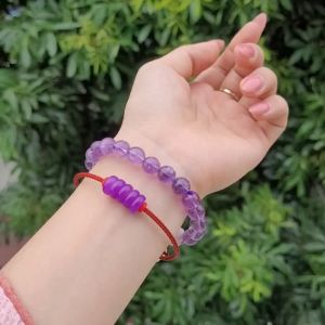 Q19 Vòng ngũ điếu Cẩm Thạch Tím dây cáp cho Hỏa và Thổ - Phong Thủy TUDO P