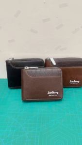Baellerry D5101 Dompet Uang Lipat Pria Wanita RFID Zipper Sleting Bahan Sintetis Lembut Kilat
