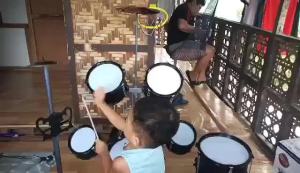 Bansid Large Jazz Drum Set Music Instrument Pretend Play Set for Kids Beginner Drum Set for Kids