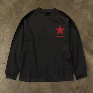 Baga Trendy Is a Little Expensive and Convenient! American Retro Oversize Letter Long Sleeves T-shirt Street All-Match