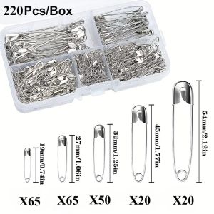 260Pcs Safety Pins Assorted Size Multipurpose Home Anti Rust Boxed Paper Clips for Clothes Sewing Apparel Accessories