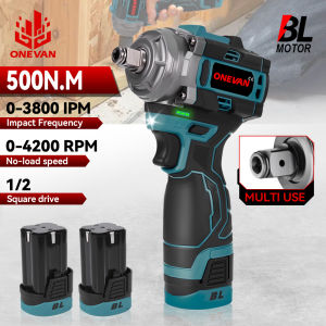 ONEVAN 500 N.M 1/2 inch Electric Impact Wrench Brushless 3-in-1 Wrench Cordless Screwdriver Drill Lithium-Ion Battery Power Tool