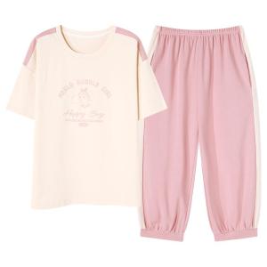 Bộ đồ ngủ nữ MiiOW Cat Person làm bằng vải cotton quần lửng có đệm ngực