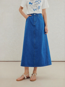 INMAN | Pure Xinjiang Cotton Natural Color A-line Flared Skirt