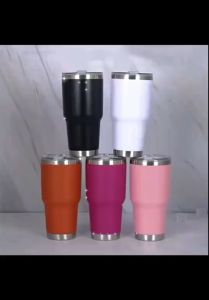 โปร แก้วน้ํา 30OZ แก้วเก็บความเย็น สีด้านขอบเงิน สีล้วน แก้วเยติ