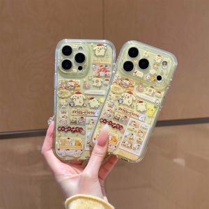 Sanrio | Cute Yellow Star Sparkling Pudding Dog Phone Case for iPhone 17 16 15 Pro 17 16 15 Pro Max Luxury High-end Protective Back Cover