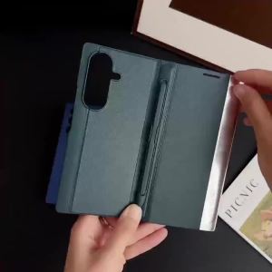 szhaiyu | For Samsung Galaxy Z Fold 8 Ultra 7 6 5 4 3 Case With PU Leather Built-in S Pen Slot With Stylu Kickstand Full Cover