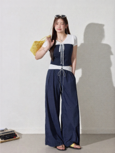 JULULOOK | Bộ Áo Thun và Quần Thiết Kế Màu Khối Kích Cỡ Lớn