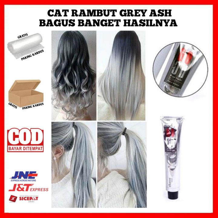PEWARNA RAMBUT GREY ASH CAT RAMBUT WARNA ABU-ABU MUDA | CAT RAMBUT ABU