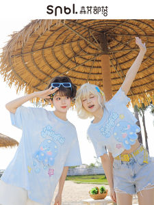 Girlfriends Clothes Chic Sweet and Spicy T-shirt Summer Short-Sleeved Childlike Tops Female Three-Dimensional Doll Stylish Original Mori Girl Tribe