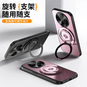 Vivo Y300pro Phone Case Silicone Metal Integrated Rotating Stand Magnetic Absorption Mens Model Protective Cover with Ring