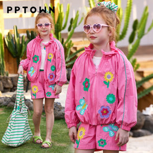 PPTOWN | Girl Outdoor Workwear Pants For Middle and Large Child Straight Leg Flared