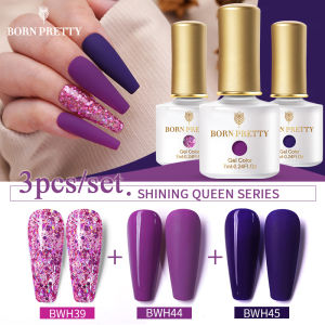 BORN PRETTY 3PCS Gel Nail UV Gel Polish Complete Set Long Lasting Gel Soak Off UV Nail Art Gel