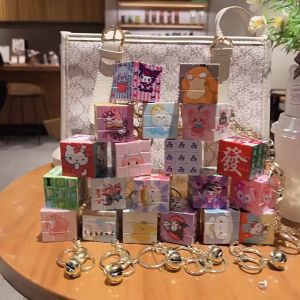 Gantungan Kunci Desain Kartun Anime Mainan Rubik Cube Permainan Asah Otak
