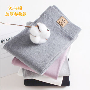 Womens Older Kids Leggings Spring and Autumn White Thick Solid Color Baby Pants Autumn Black Cotton Childrens Trousers Outer Wear