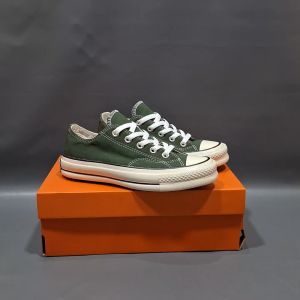 SEPATU CNVRS 70S LOW EGRED HIJAU HERBAL GREEN SOL GLOSSY 36-43 SNEAKERS ARMY