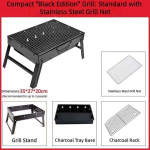 Portable Camping Stove and Foldable Charcoal Grill for Outdoor BBQ Hiking and Travel Thick Household Handheld Folding Oven