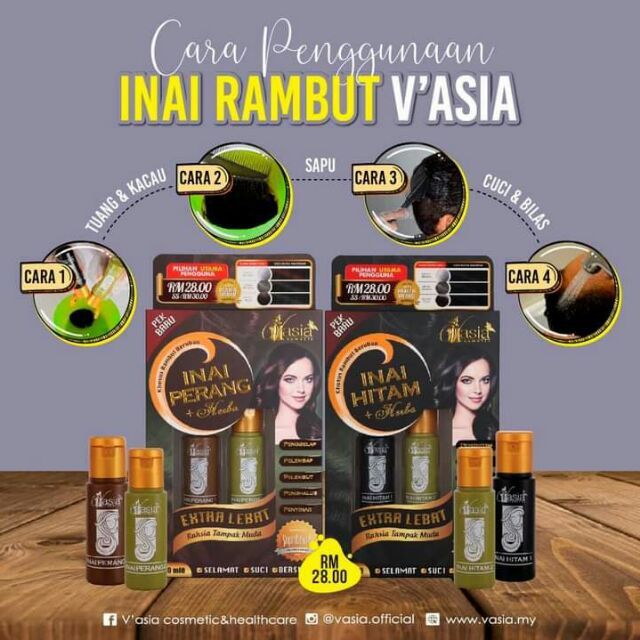 VASIA INAI RAMBUT HITAM /PERANG | Lazada