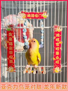 Acrylic Parrot Couplets New Year Bird Cage Decorative Ornaments Hanging Toys Bird Supplies Comprehensive Parrot Toy Bird Products