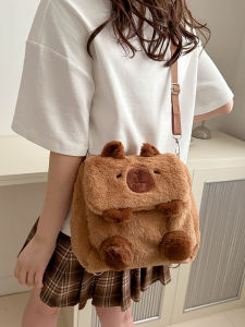 Cute Capabala Plush Bag Capybara Lightweight Crossbody Bag Womens Shoulder Bag Shopping Kids out Backpack