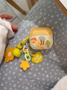 Cute Beehouse Sticker Protective Case for Apple Airpods 2/3 Bluetooth Earphone Charging Case Cover Hard Shell TPU IMD Design