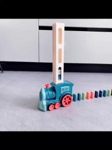 Electric Domino Blocks Train Car Automatic Laying Vehicle Construction STEM Toy for Children Toddler Birthday Gift Kids Boy Girl