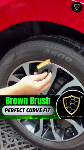 CP CAR Detailer Tyre Coating Brush Iron Shape Angled Head Wax Applicator No Streak Even Apply Berus Tayar Kilat
