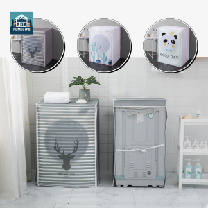 Washing Machine Cover Waterproof Top Loading Washing Machine Cover Zippered Roller Dustproof Sunscreen Dust Proof Cover