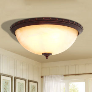 American Style Ceiling Light Vintage Bedroom Lamp Balcony Lamp Entrance Lamp Guest Bedroom Lamp round Resin Glass LED Lampshade