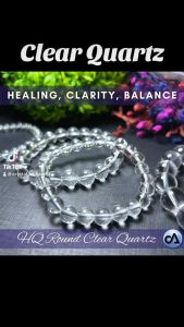 Stone High Quality Clear Quartz [AMPLIFIES ENERGY AND HEALING] Bracelet (Brazil) Authentic Crystal