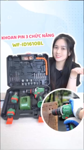 Máy Khoan Pin Cầm Tay WORKFIX WF-ID1610BL Lực Siết 55N.m Động Cơ Lõi Đồng - Kèm Bộ Phụ Kiện