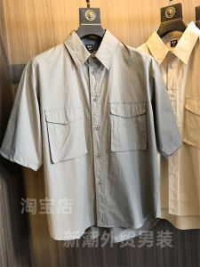 Skin-friendly Breathable Mens Summer Loose Fit Short Sleeve Shirt Cotton Casual Wear Dry Moisture Wicking Solid Color Design