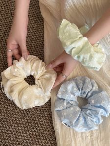 Korean Style Floral Print Hair Ties Womens Fashionable Hair Bands Hair Accessories Bun Elastic Bands Hair Ornaments