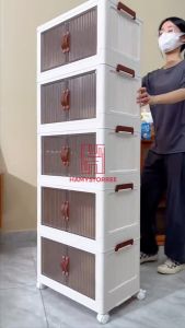 Tủ Nhựa Đa Năng Gấp Gọn Tiện Lợi Tủ Để Đồ Nhà Bếp Có Bánh Xe Xoay 360 Độ Tủ Nhựa Thông Minh