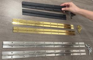 2PCS 6in-48in Piano Hinges Stainless Steel Gold Long Hinge for Cabinet Wooden Box Furniture Marine 8in 10in 12in 20in 24in 36in