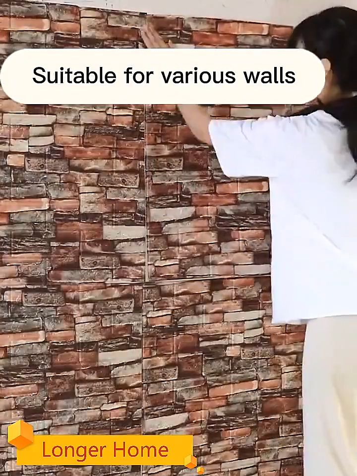 77x70cm Retro wallpaper foam brick self-adhesive 3D wall sticker waterproof home decor cement wall