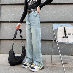 Girls Wide Leg Jeans Straight Cut Spring Autumn Casual Fashionable High Waist Korean Style Childrens Clothing Xunm Brand