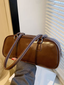 Retro Korean Style Womens Baguette Underarm Bag Fashionable Versatile Handheld Single Shoulder Bag for Young Women